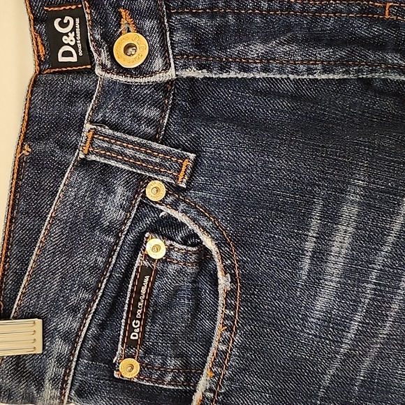 D&G Dolce Gabbanna Midrise Flare Classic Blue Women's Jeans Size 26 - Picture 4 of 16